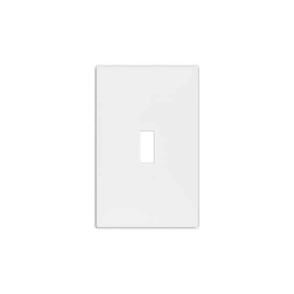 Hyper Tough Screwless Toggle Wallplate, Snaps in Place for a Seamless Look, Impact Resistant, Matte Finish, White