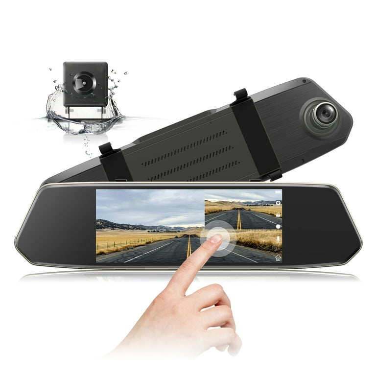 TOGUARD Car Rearview Dash Cam: Dual Front and Rear 1080P, Touch