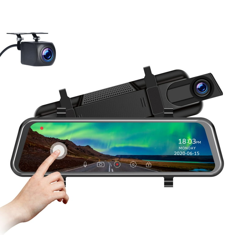 7 Dual Mirror Dash Cam Front and Rear FHD 1080P Car Camera Touchscreen  Rear View Mirror Camera Waterproof Backup Camera with Parking Assistance