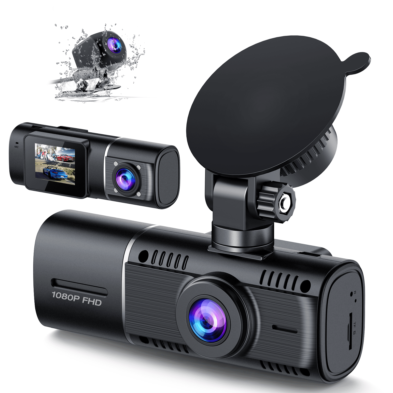 Dual Dash Cam Front and Inside 1080P Dash Camera for Cars IR Night Vision Car  Camera for Taxi Accident Lock Parking Monitor - KENTFAITH