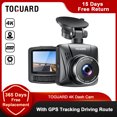 TOGUARD 4K Dash Cam, Super Night 2" 2160P GPS Car Camera Front Dash