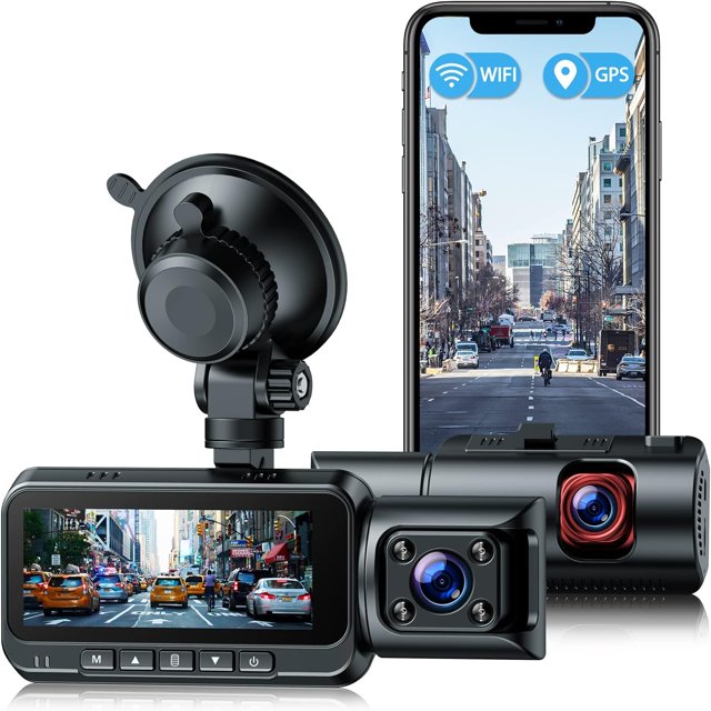 TOGUARD 4K Dual Dash Cam GPS WiFi Car Camera, 2160P+1080P Dashcam Front