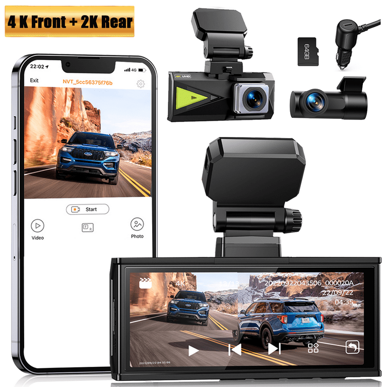 Vechter De daadwerkelijke Christchurch TOGUARD Dash Cam 4K with 5Ghz Wifi GPS, 4K+2K Dash Cam Front and Rear 3.16”  Touch Screen Dual Sony Night Vision Car Camera, Voice Commands, WDR, Type  C, with 64GB Memory Card -