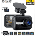 thumbnail image 1 of TOGUARD Dash Cam Front and Rear, 1080P Dash Camera, Car Camera with 2.45'' LCD Display, Parking Mode, G-Sensor, Night Vision, Loop Recording, WDR, 1 of 7