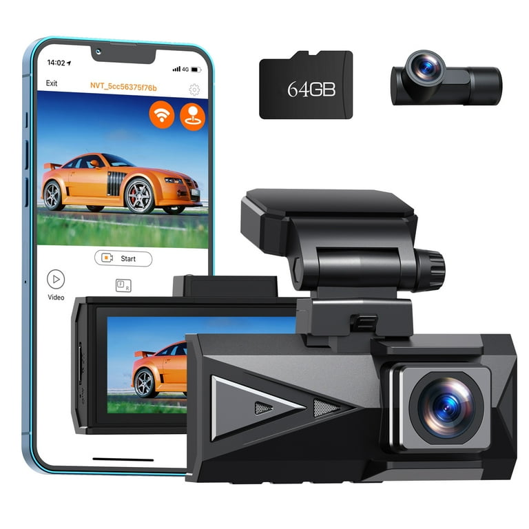 Dash Cam Front and Rear 4K Built-in 5GHz WiFi, Dual Dash Cam Front