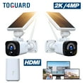 thumbnail image 1 of TOGUARD SC04 2K/4MP Solar Security Camera System Outdoor Battery WiFi Wireless Bullet Surveillance Camera NVR HDMI Connector, 1 of 8