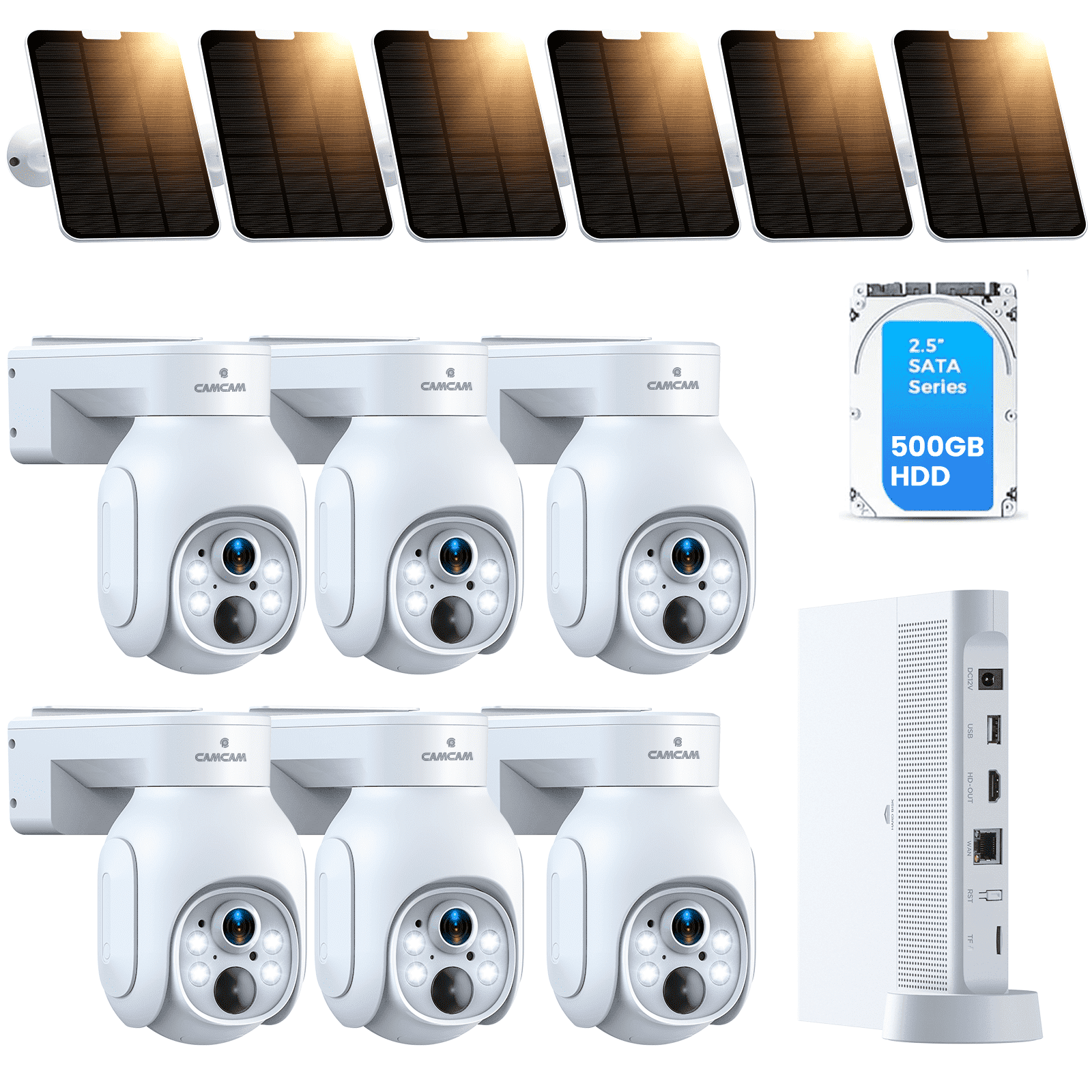 TOGUARD SC23 10CH 4MP Solar Wireless Security Camera System Outdoor Dome Surveillance Camera NVR HDMI Connector