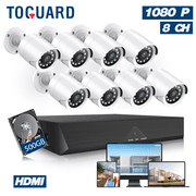 Toguard SC35 8CH Wired Security Camera System Outdoor with 500GB Hard Drive 8pcs 1080P Bullet Surveillance Cameras HDMI Connector