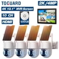 thumbnail image 1 of TOGUARD SC43 2K/4MP Solar Wireless Security Camera System with 10CH 10.1" NVR Monitor Outdoor Battery WiFi Dome Surveillance Camera HDMI Connector, 1 of 9