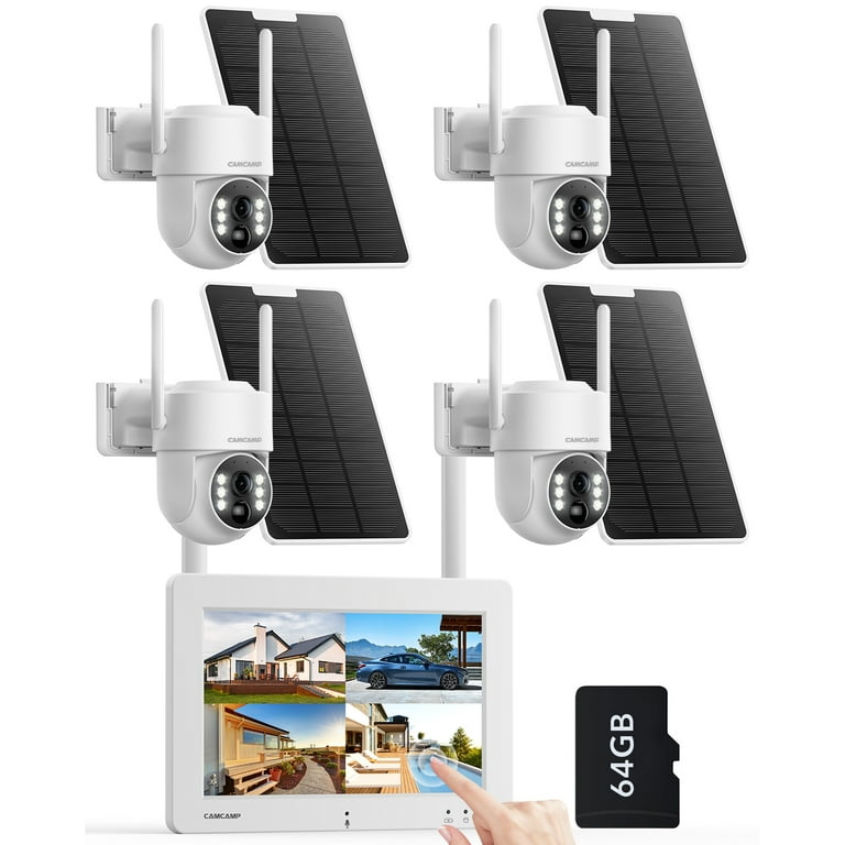 TOGUARD 2K/4MP Solar Security Outdoor Camera System with