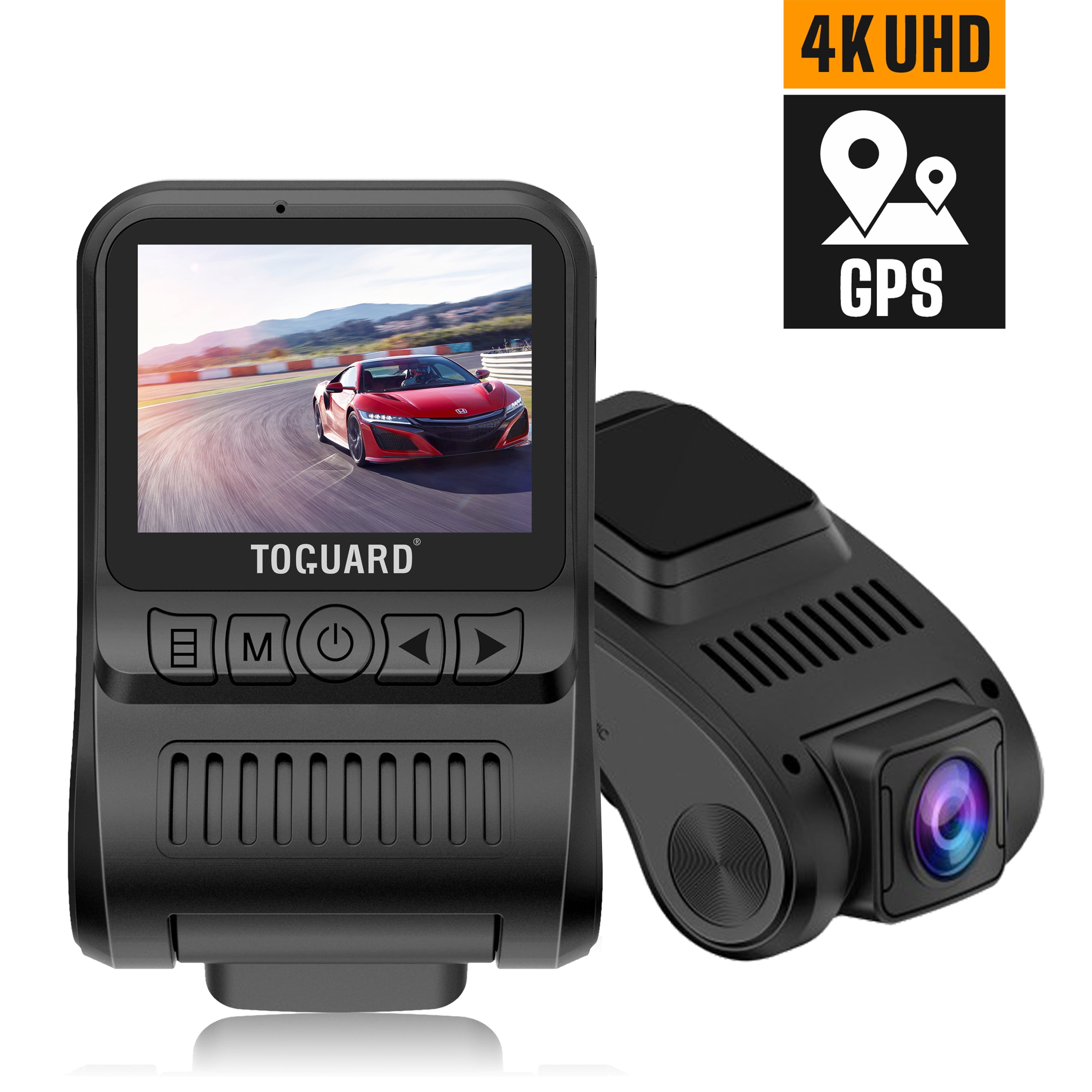 TOGUARD UHD 4K Dash Cam, Black Car Camera with Built-in GPS Front Dash ...
