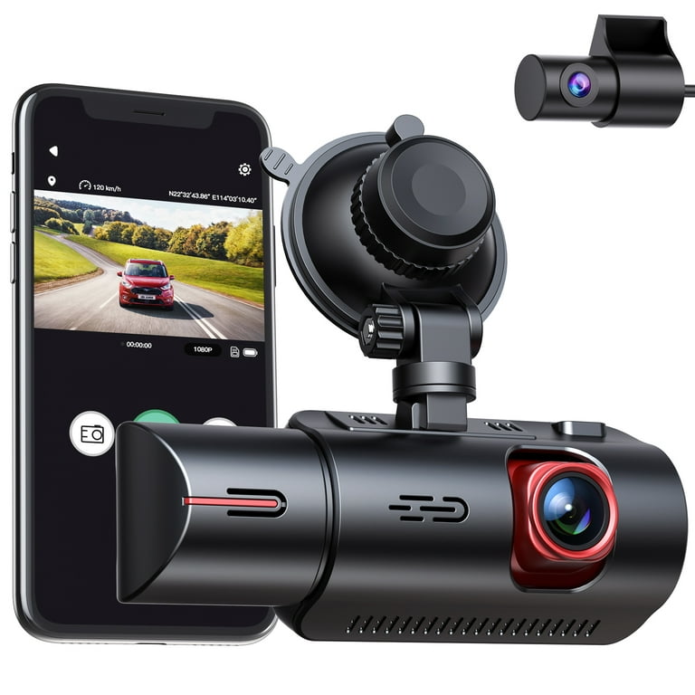 3 Channel 4K Dash Cam, WiFi Dual Dash Camera for Cars, 3 Channel Dash Cam  with APP, WDR Loop Recording, GPS, 24 Hours Parking Monitor, G-Sensor,  Night
