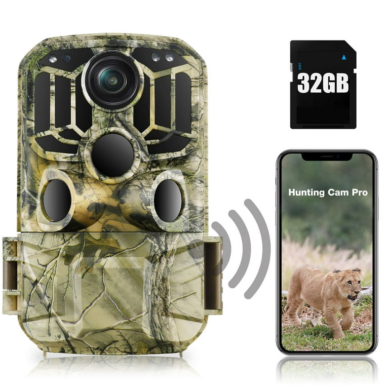 CAMPARK WiFi Trail Camera with SD Card 1296P 20MP Bluetooth Game