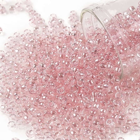 TOHO 8/0 Round Beads Japanese Seed Beads (289) Light French Rose Transparent Luster 8/0 3mm Hole: 1mm 222pcs/10g diy