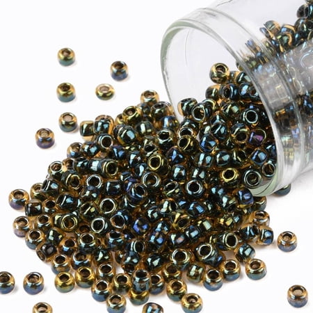 TOHO Round Seed Beads Japanese Seed Beads (244) Inside Color Topaz/Midnight Bl 8/0 3mm Hole: 1mm about 1110pcs/50g