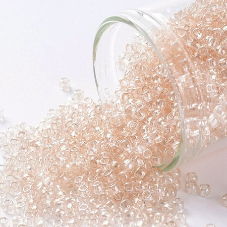 TOHO Round Seed Beads Japanese Seed Beads (630) Light Rosaline Transparent 11/0 2.2mm Hole: 0.8mm about 1110pcs/10g