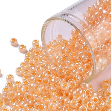 TOHO Round Seed Beads Japanese Seed Beads (904) Ceylon Apricot 8/0 3mm Hole: 1mm about 222pcs/10g