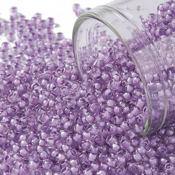 TOHO Round Seed Beads Japanese Seed Beads (943) Light Purple Lined 11/0 2.2mm Hole: 0.8mm 1110pcs/10g