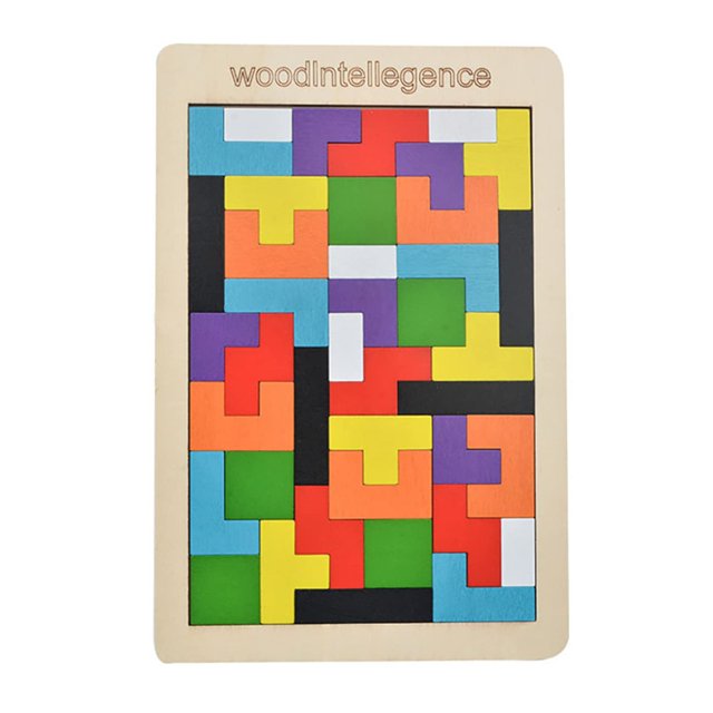 TOHUKA Wooden Pattern Blocks MMF7 Jigsaw Puzzle Brain Teaser Game