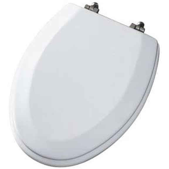 Mayfair Toilet Seat Elongated Boxed - Wood, Gloss Finish - White