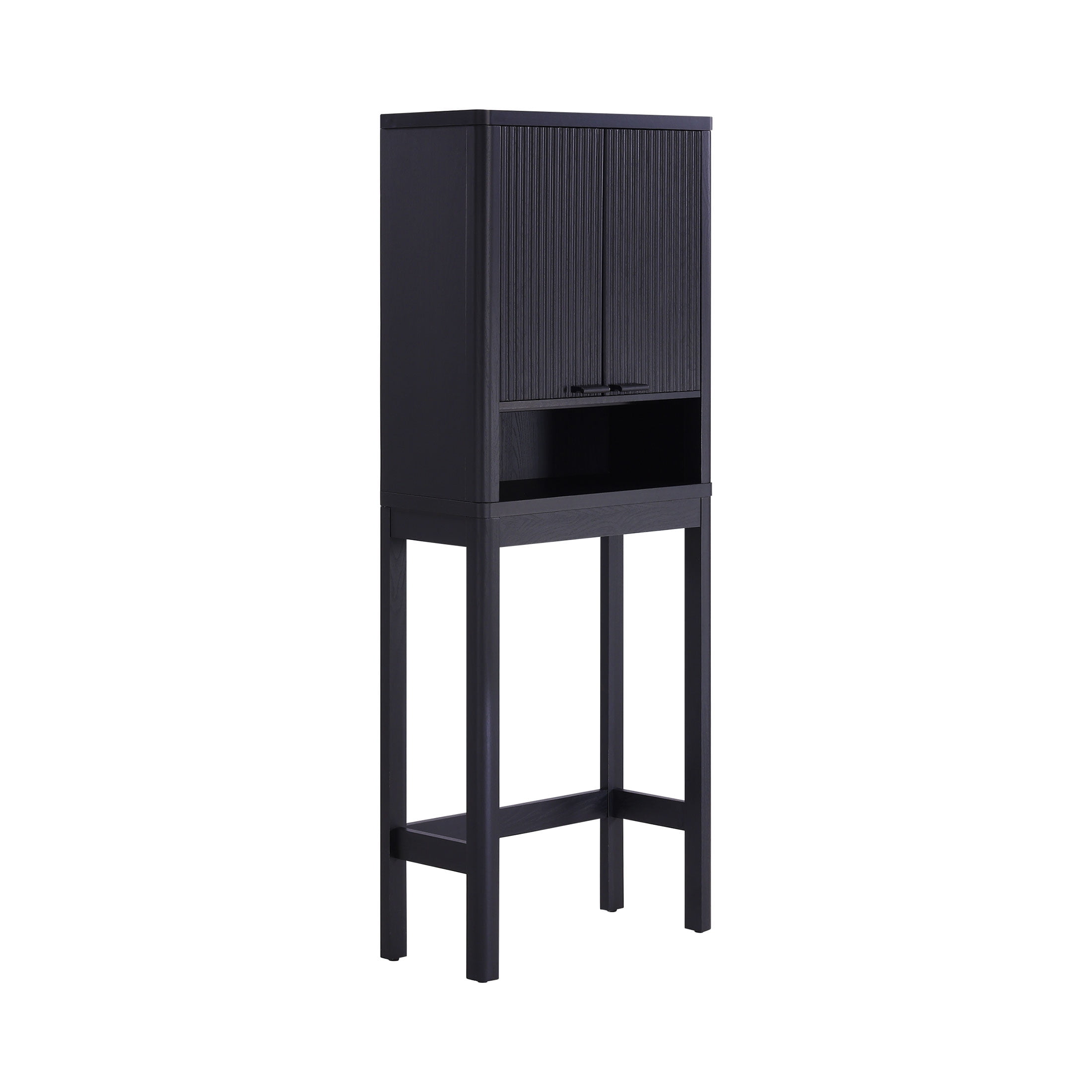 とうみ　綺麗　室内保管 Beautiful Fluted Over-The-Toilet Storage Cabinet, Warm Honey