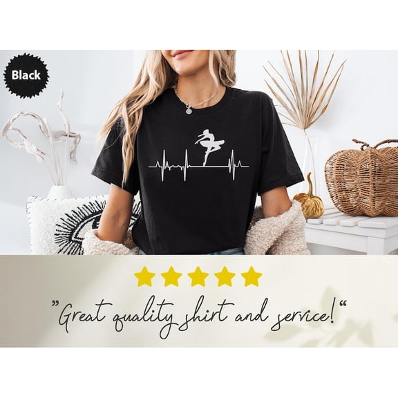 TOKAIPlus Ballerina Heartbeat T-Shirt, Dance Life, Ballet Lover Gift, Dancer, Performance, Ballet Gift, Dance Teacher, Gift For Dancer