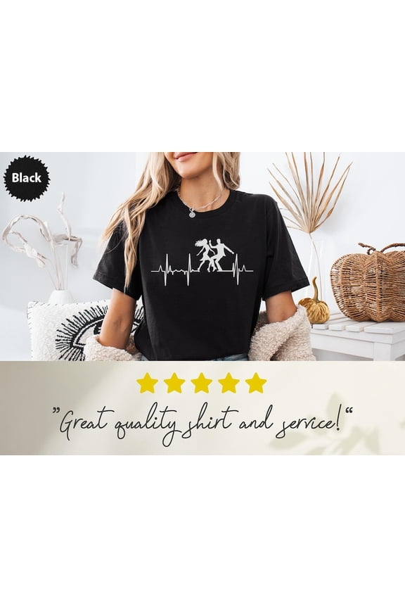Dance Heartbeat T-Shirt, Dancing Couple Tee, Salsa Rhythm Gift, Passionate Dancers Present, Dance Lovers Apparel, Ballroom Heartbeat