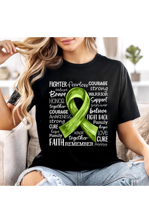 Lymphoma Cancer Shirt, Non Hodgkin Lymphoma, Lime Green Ribbon Awareness Tee, Team Lymphoma Support, Survivor Gift, Matching Group Shirts