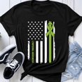 thumbnail image 1 of TOKAIPlus Lymphoma Cancer Team Shirt, Lime Green Ribbon US Flag Tee, Support Squad, Survivor Gift, Matching Family Shirts, Lymphoma Cancer Awareness, 1 of 4