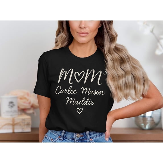 TOKAIPlus Personalized Mom Shirt, Mom Of Three T Shirt, Mother’s Day Gift, Mom Life Tee