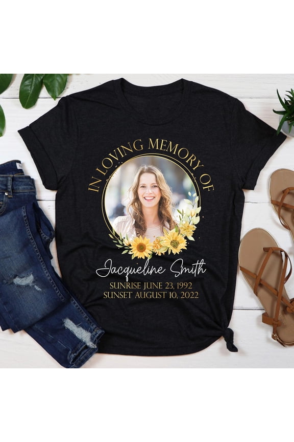 Personalized RIP Shirt, Memorial Photo T-Shirt, Funeral Remembrance Shirt, Loss Of Loved One Sympathy Gift, In Memory Keepsake Tee