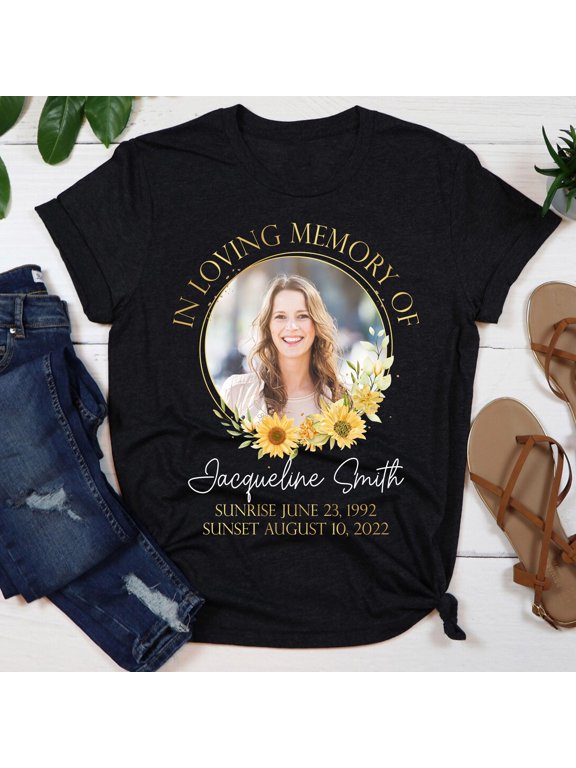 Personalized RIP Shirt, Memorial Photo T-Shirt, Funeral Remembrance Shirt, Loss Of Loved One Sympathy Gift, In Memory Keepsake Tee