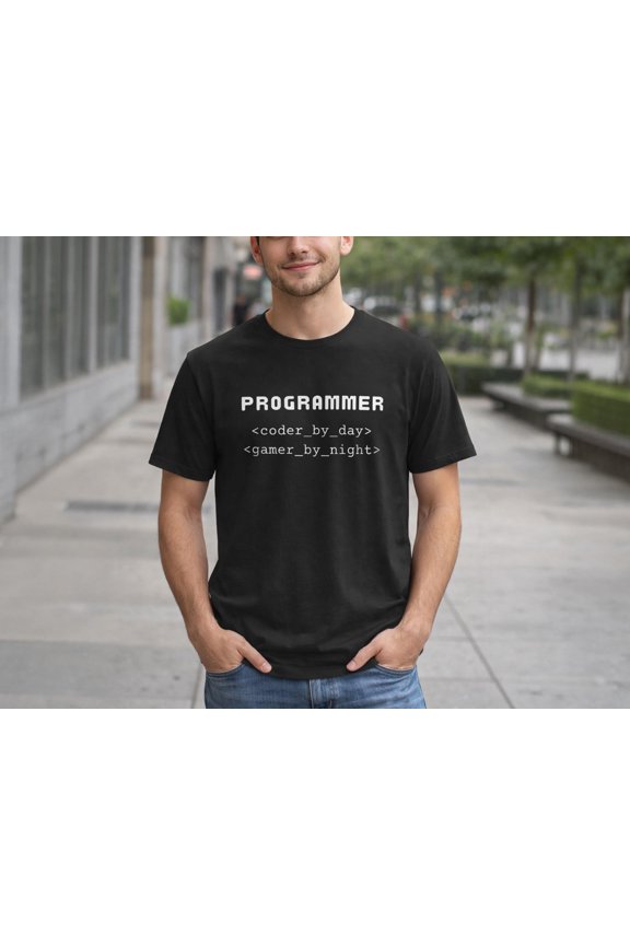 Programmer T-Shirt - Coder by Day, Gamer by Night