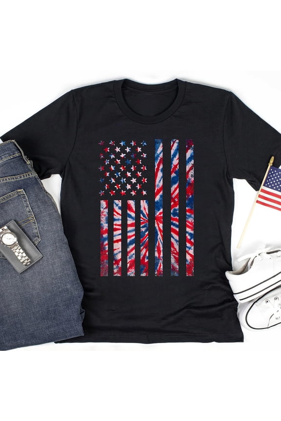 Red White Blue Tie Dye T-Shirt, Vintage American Flag T-Shirt, 4th Of July Shirts For Men Women, Red White and Blue Shirt, Independence Gift