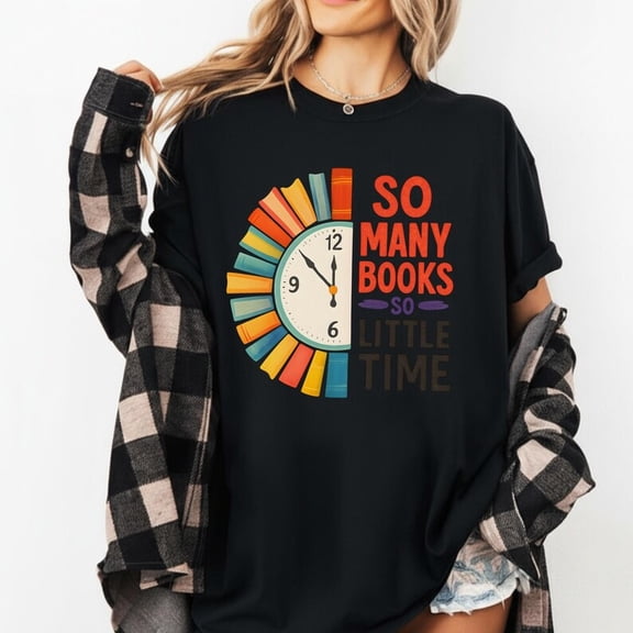 TOKAIPlus So Many Books So Little Time Shirt Funny Book Lover Tee Reading Teacher T Shirt Cute Librarian Top Bibliophile Gift for Women Readers