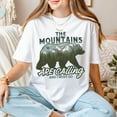 thumbnail image 1 of TOKAIPlus The Mountains Are Calling Bear Silhouette Hiking Adventure T-Shirt Nature Lover Gift for Campers Outdoor Wildlife and Mountain Tee, 1 of 4