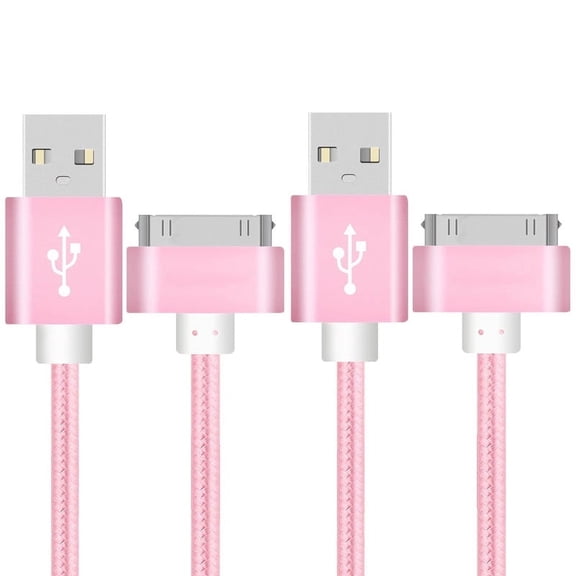 TOKERSE 2 Pack 1m/3.3ft USB to 30 Pin Charging Cable, USB Charging & Sync Data Cable Nylon Braided Cord Compatible for iPhone 4/4s/3G/3GS, iPad 1 2 3,iPod Touch 4 3 2 1, iPod Classic 3 2 1, iPod Nano