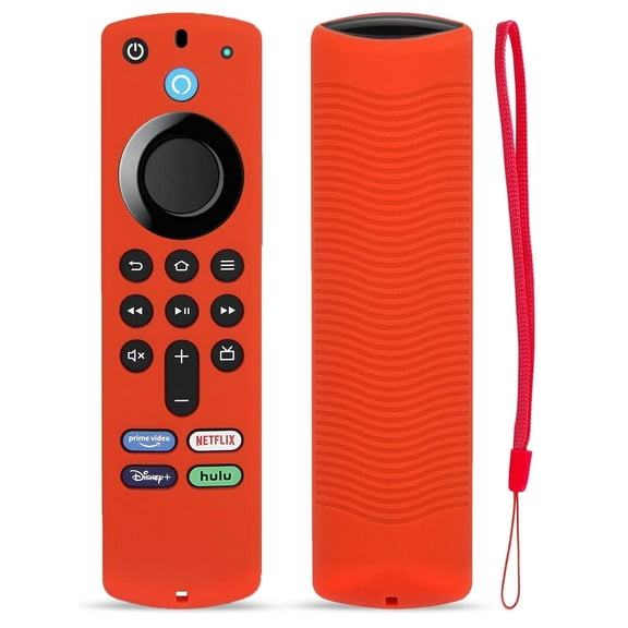 TOKERSE Fire Stick Remote Cover Case 3rd Gen, Compatible for Alexa Voice Remote 3rd Gen Silicone Protective Covers with Lanyard - Red