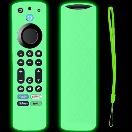 TOKERSE Remote Cover Compatible for Toshiba/Insignia/Omni/2 Series/4 Series TV Voice Remote, with Lanyard Glow in The Dark