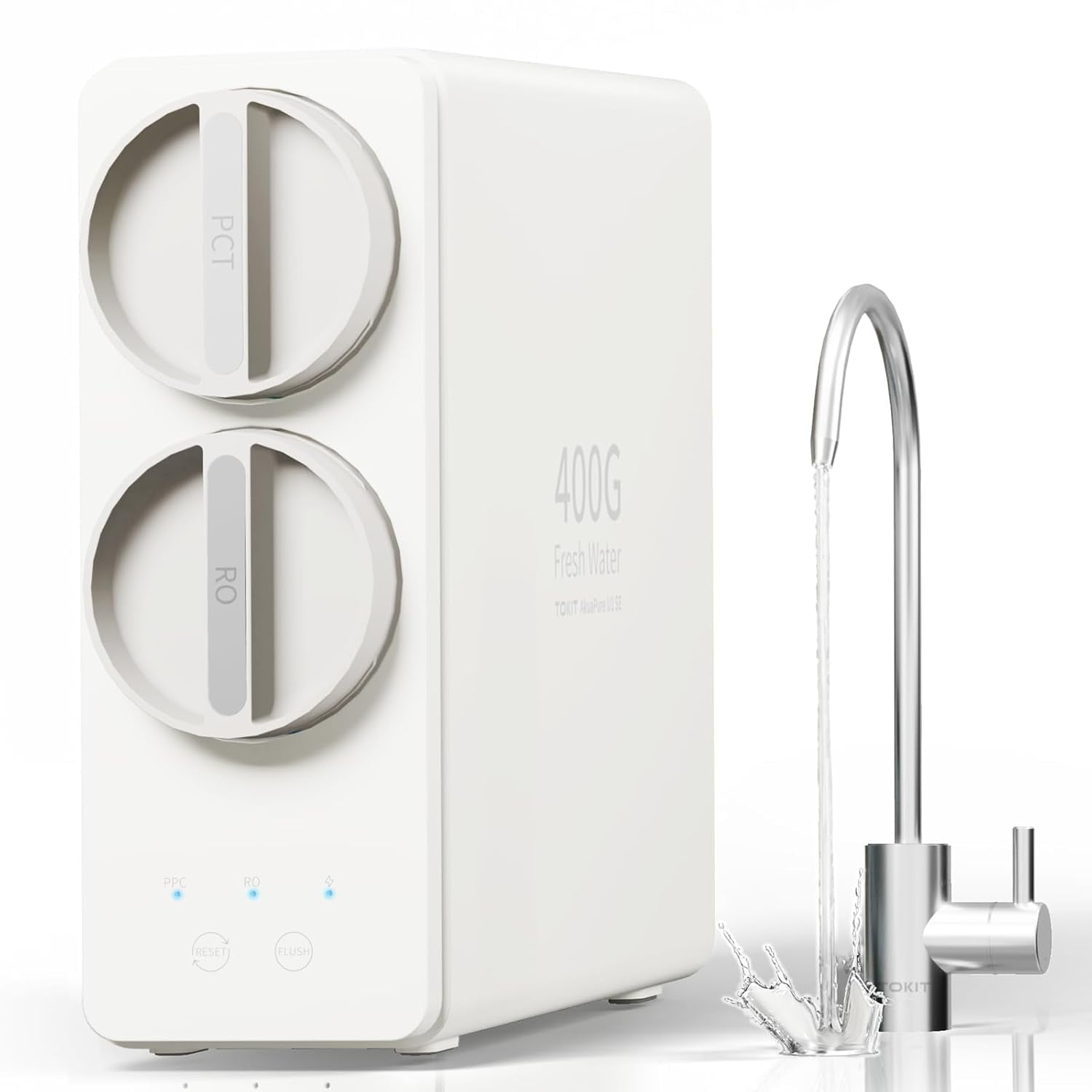 TOKIT U1 SE Under Sink Reverse Osmosis Water Filter System, 400 GPD, 2:1 Pure to Waste, Tankless, NSF/ANSI 42 & 58 Certified