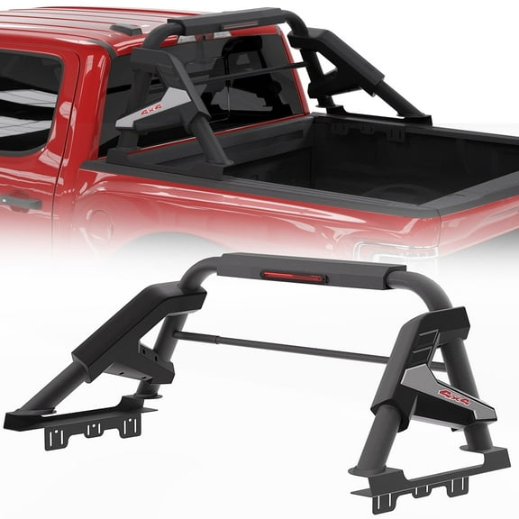 TOKMOWIN Truck Roll Sport Bar,4X4 Adjustable Chase Rack for Pickup Trucks,Universal Compatible with F-150/F-250/F-350 Tacoma,Tundra,Titan,Sequoia