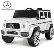 TOKTOO 12V Electric Car for Toddler, Mercedes-Benz G63 G Wagon Licensed Kids Ride on Toy, Toddlers Power Ride on Car with Remote Control & High Window & LED Lights & Music, White