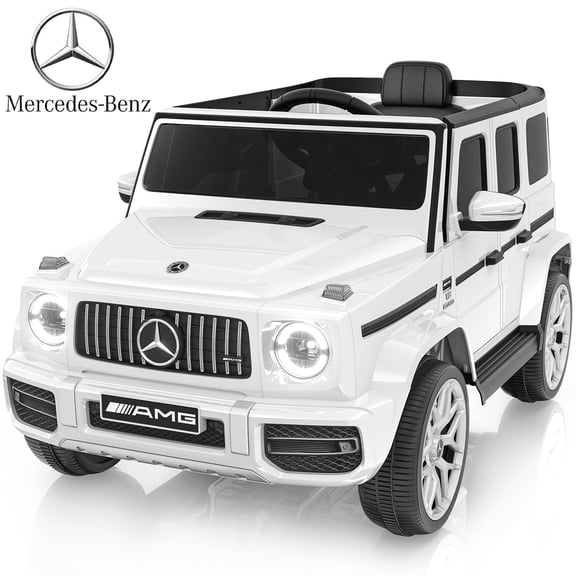 TOKTOO Electric Car for Toddler, Mercedes-Benz G63 Licensed 12V Ride on Toys for Toddlers, Kids Power Ride on Car with Remote Control & High Window & LED Lights & Music, White