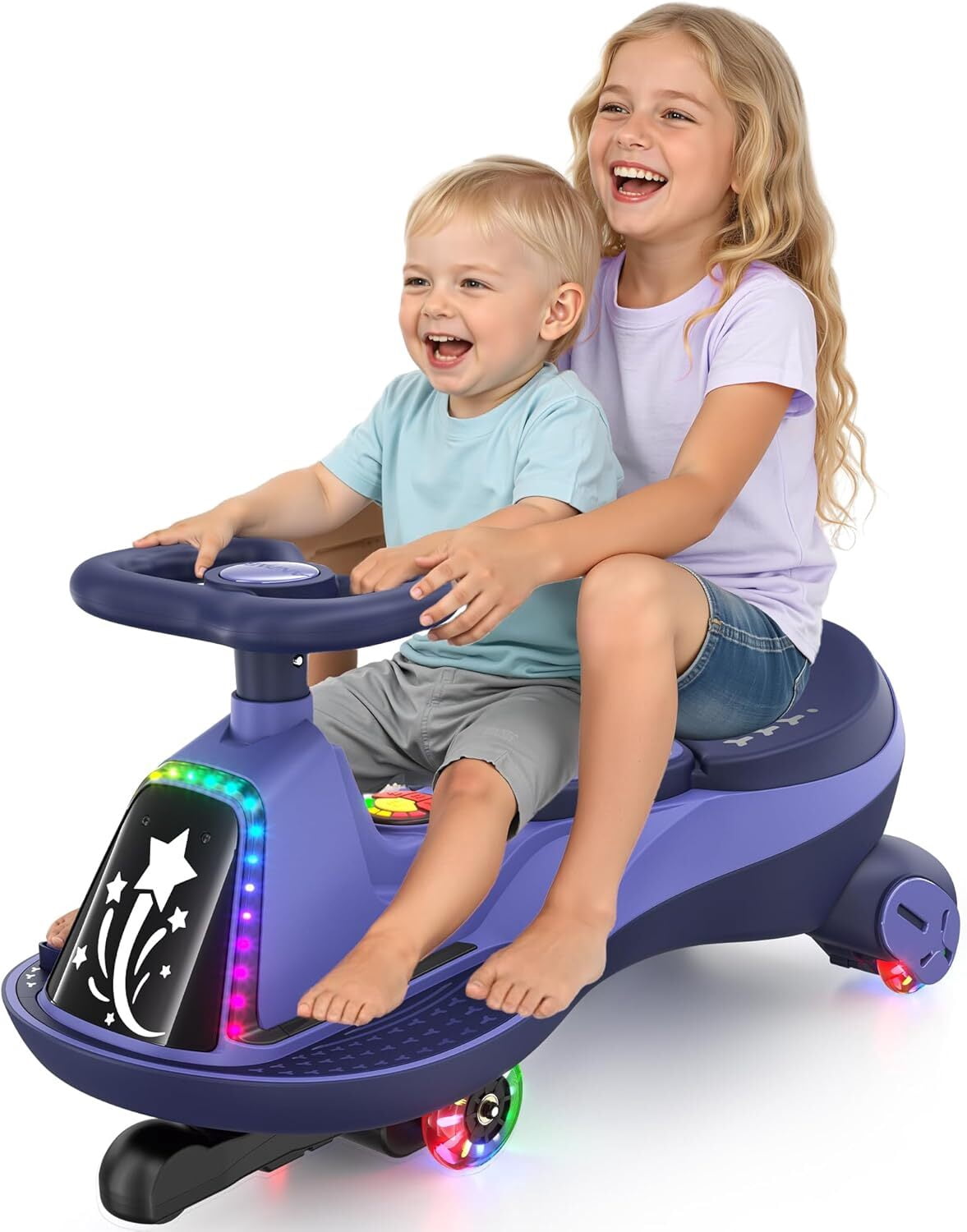 TOKTOO 2 Seater Ride On Toy for Kids, 12V Electric Wiggle Car with ...