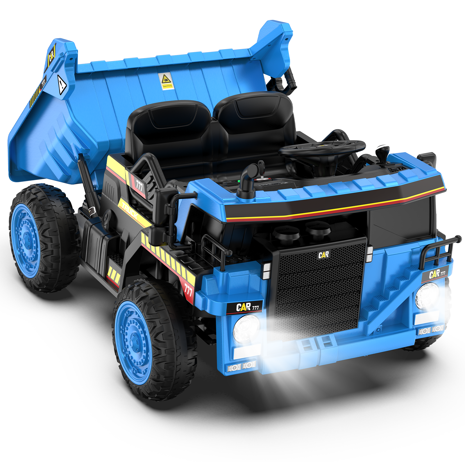 TOKTOO 12V Powered Ride on Dump Truck, Kid Electric Car with Remote Control, Music Player, Electric Dump Bed-Blue - image 1 of 13