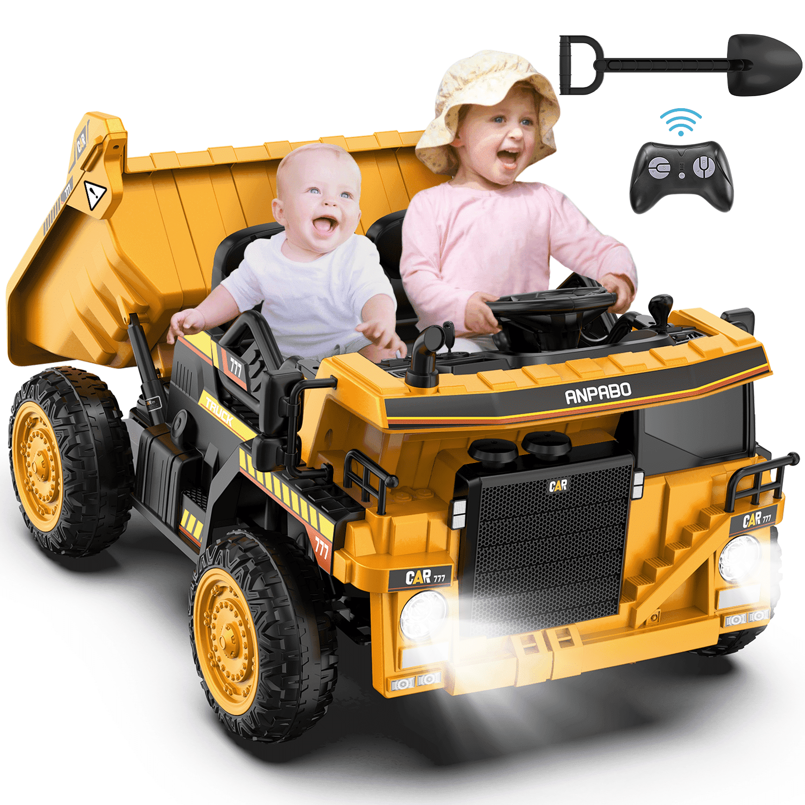 TOKTOO 12V Kids Ride on Dump Truck with Electric Bed, Remote