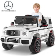 TOKTOO 12V Electric Car for Toddler, Mercedes-Benz G63 Licensed Kids Ride on Toys, Toddlers Ride on Car with Parental Remote Control & LED Lights & Music, Kids Car Power Ride on, White