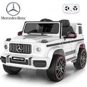 TOKTOO 12V Electric Car for Toddler, Mercedes-Benz G63 Licensed Kids Ride on Toys, Toddlers Ride on Car with Parental Remote Control & LED Lights & Music, Kids Car Power Ride on, White