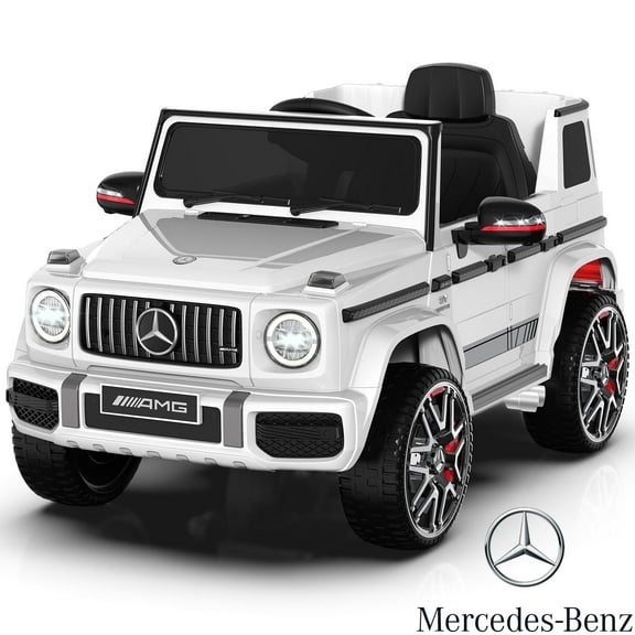 TOKTOO 12V Powered Ride on Toy Mercedes-Benz G63 Licensed for Kids, Electric Toddler Ride on Car w/Parent Remote Control, MP3, LED Headlight, Gift for Boys Girls Aged 2-4 Years, White