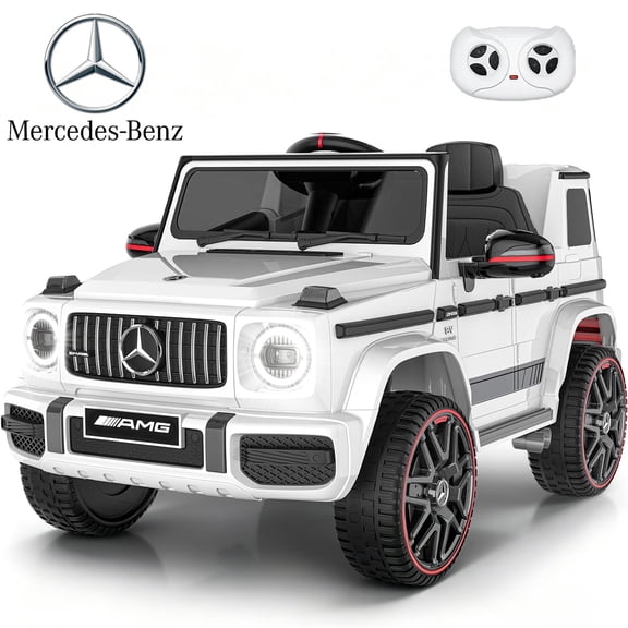 TOKTOO Electric Car for Toddler, Mercedes-Benz G63 Licensed 12V Ride on Toys for Kids, Toddlers Ride on Car with Parental Remote Control & LED Lights & Music, Kids Car Power Ride on, White